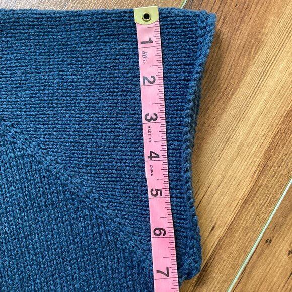 Blue Lace Front Tee Hand knit Small - Picture 10 of 10